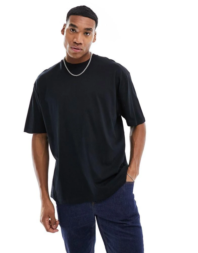 ASOS ASOS DESIGN oversized t-shirt in black with paisley back print 2