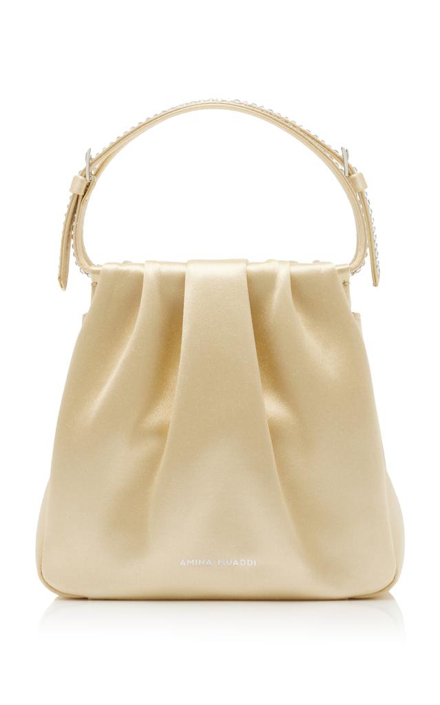 Amina Muaddi Amina Muaddi - Vittoria Crystal Satin Bag - Yellow - OS - Moda Operandi