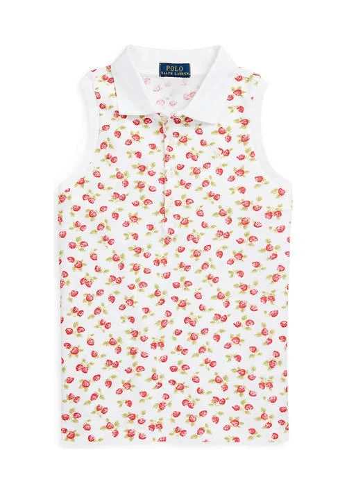 Ralph Lauren Girls 7-16 Strawberry Mesh Sleeveless Polo Shirt