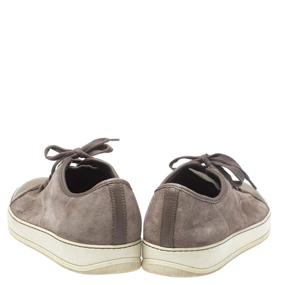 Lanvin Lanvin Brown/Green Patent And Suede Leather Low Top Sneakers Size 43 5