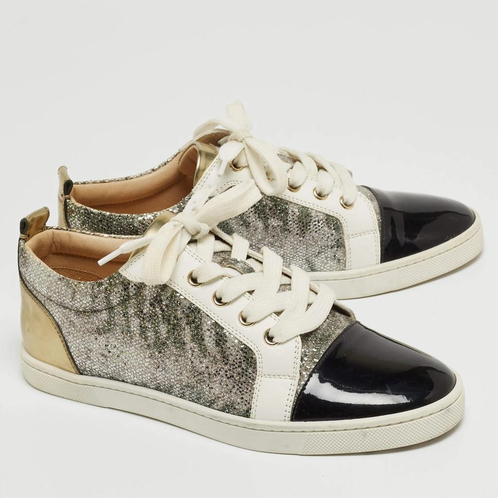 Christian Louboutin Christian Louboutin Multicolor Coarse Glitter and Leather Gondoliere Sneakers Size 36.5 4