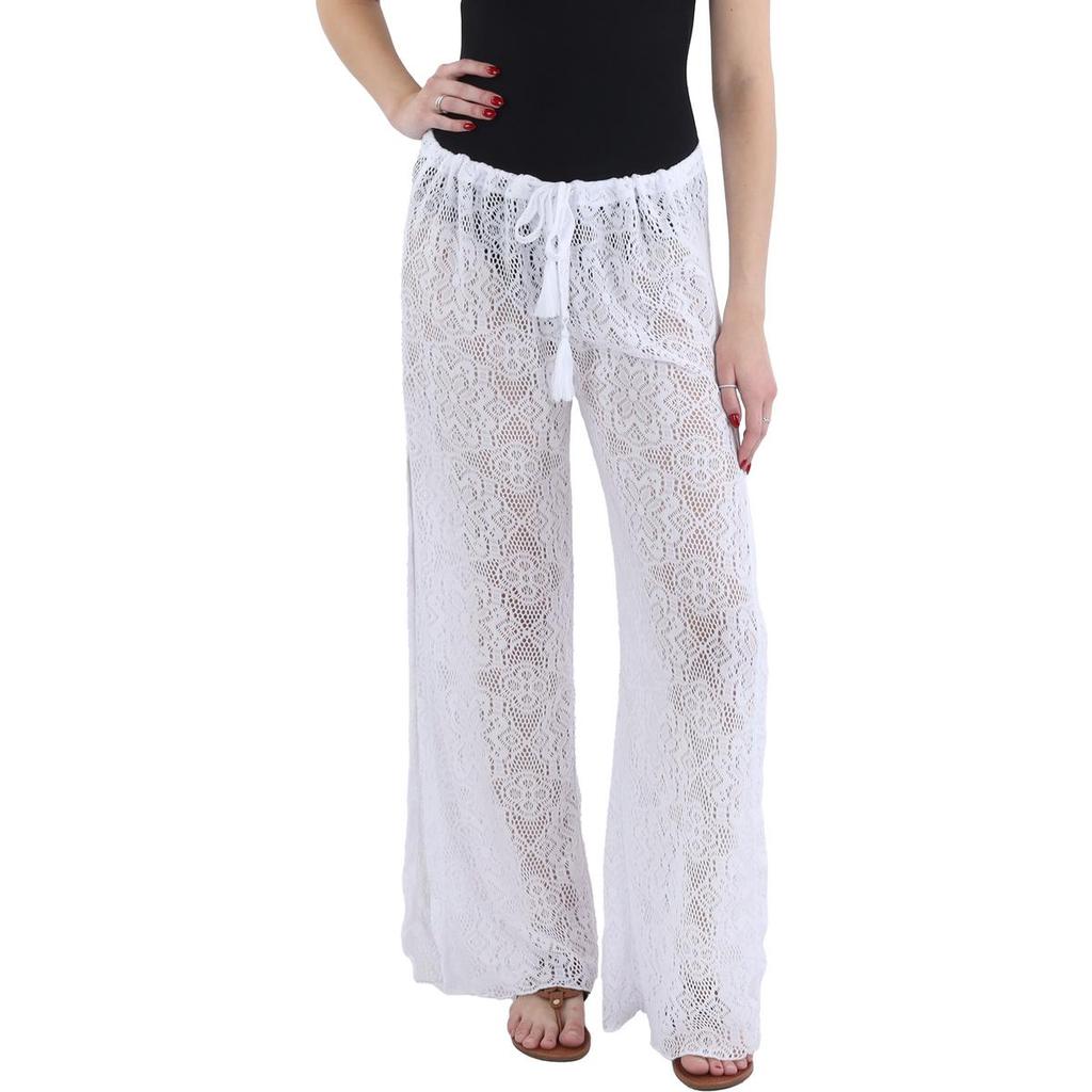 Becca Womens Crochet Pants Cover-Up