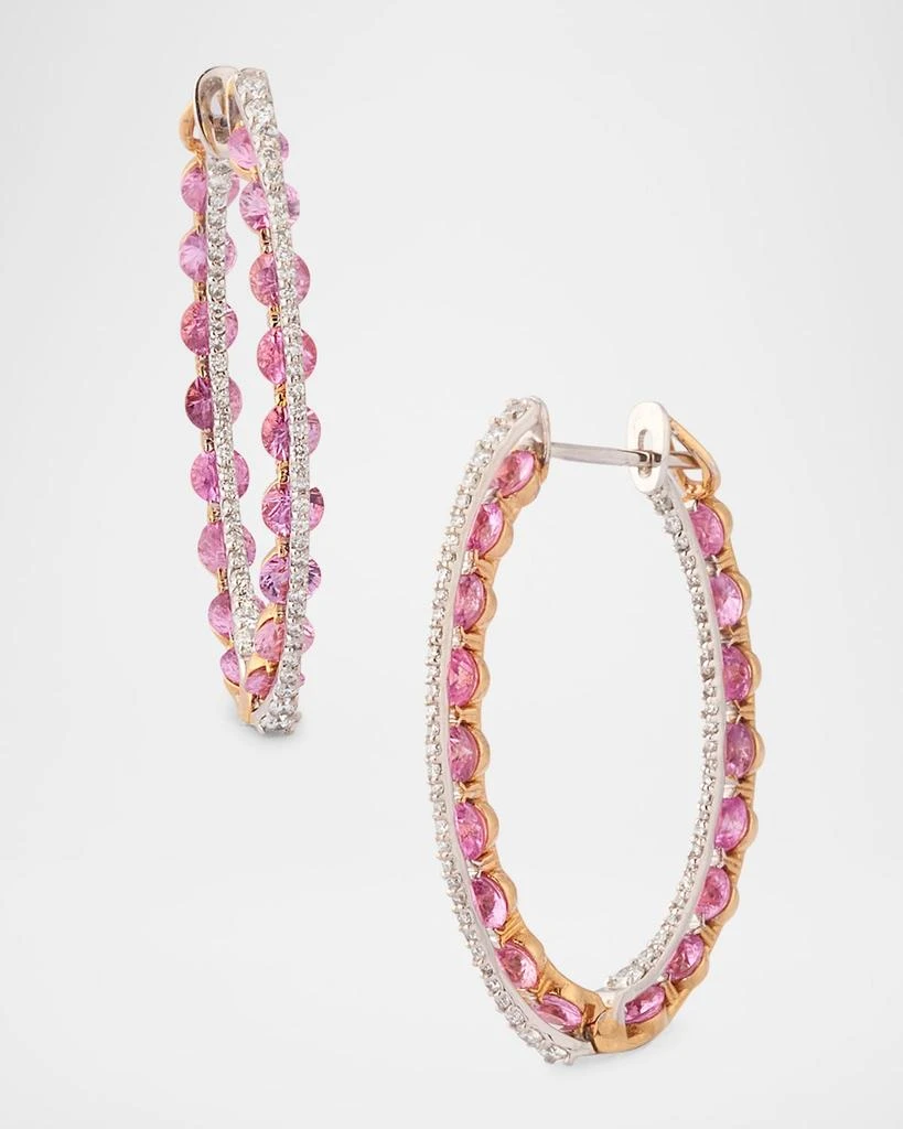 Miseno 18K Pink Gold Procida Earrings with Diamonds and Sapphires