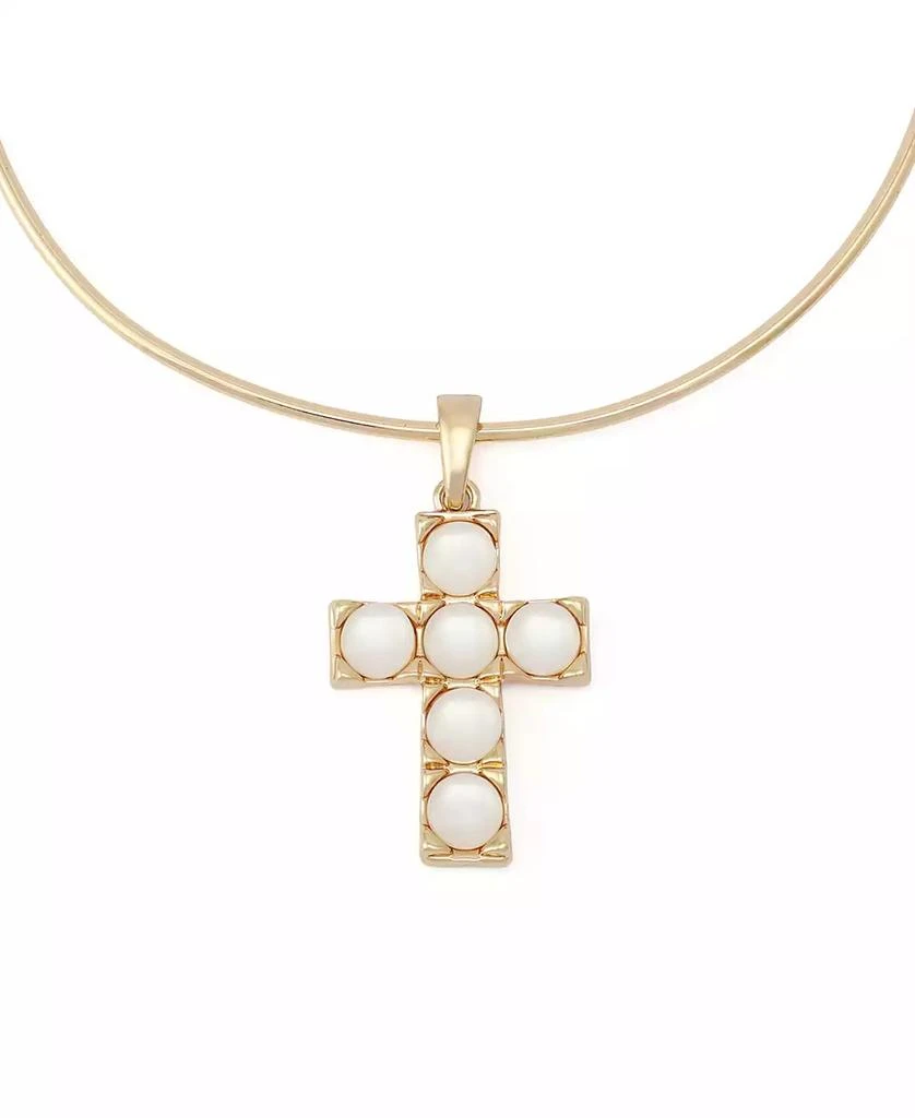 Robert Lee Morris Mother of Pearl Cross Pendant Wire Necklace 3