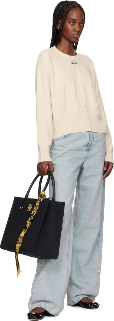 Versace Off-White Medusa Wool-Blend Knit Towel Sweater 4