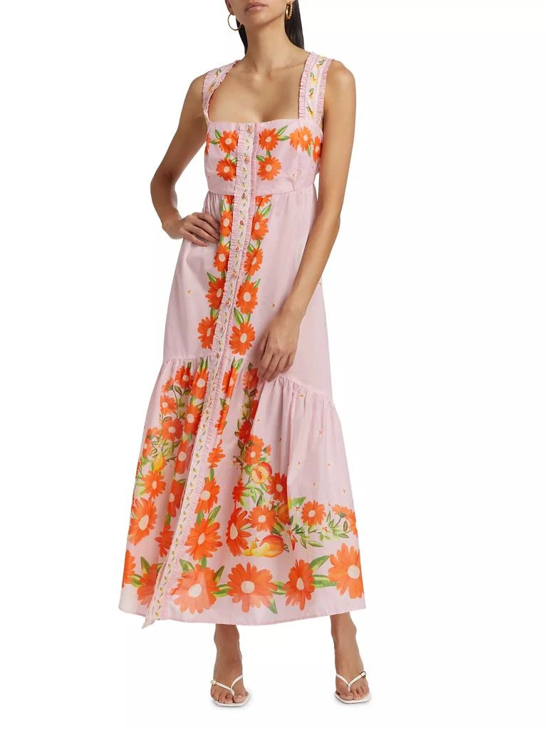 Farm Rio Papaya Salad Cotton Maxi Dress 3