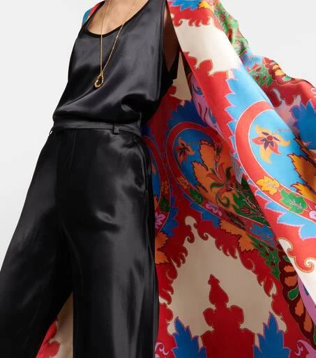 ETRO Printed silk beach cover-up 5