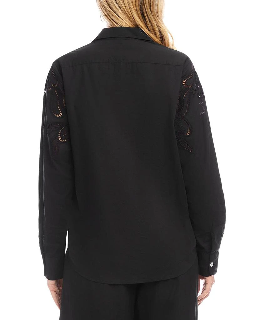 Karen Kane Long Sleeve Cutout Embroidery Shirt 3