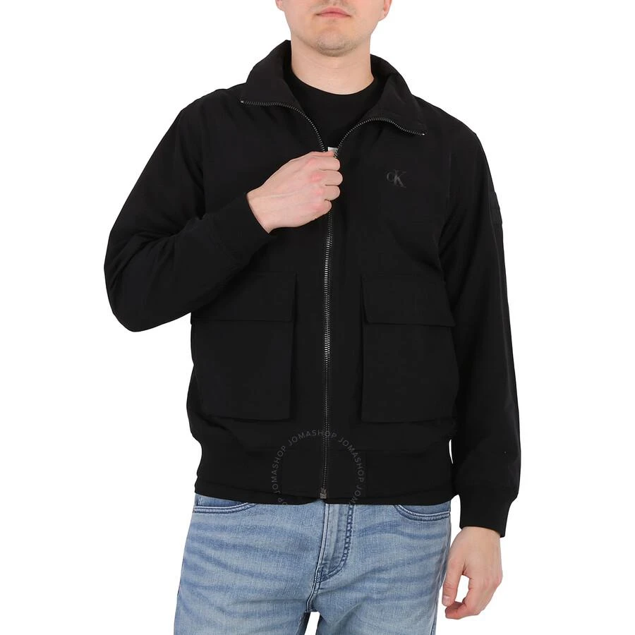 Calvin Klein Men's Black Stand Collar Cotton Bomber Jacket 1