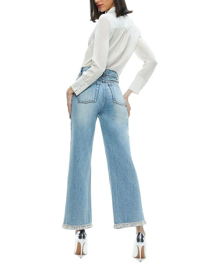 Alice + Olivia Ora High Rise Embellished Jeans in Rockstblue 2