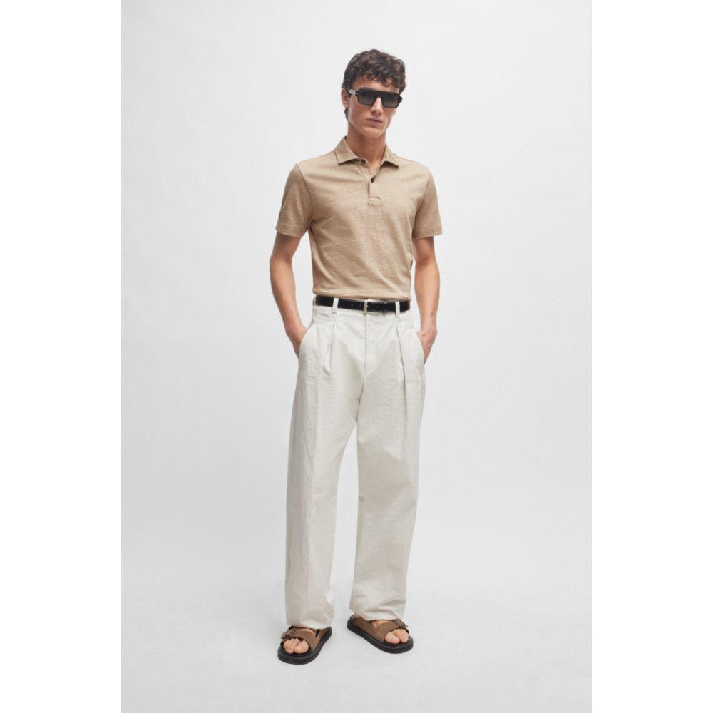 Hugo Boss Regular-fit polo shirt in cotton and linen