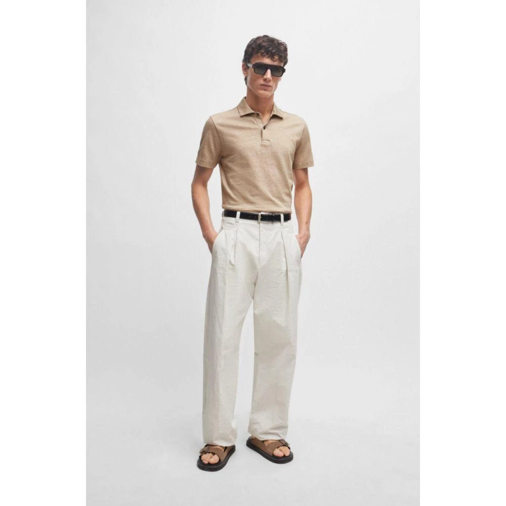 BOSS Regular-fit polo shirt in cotton and linen 2