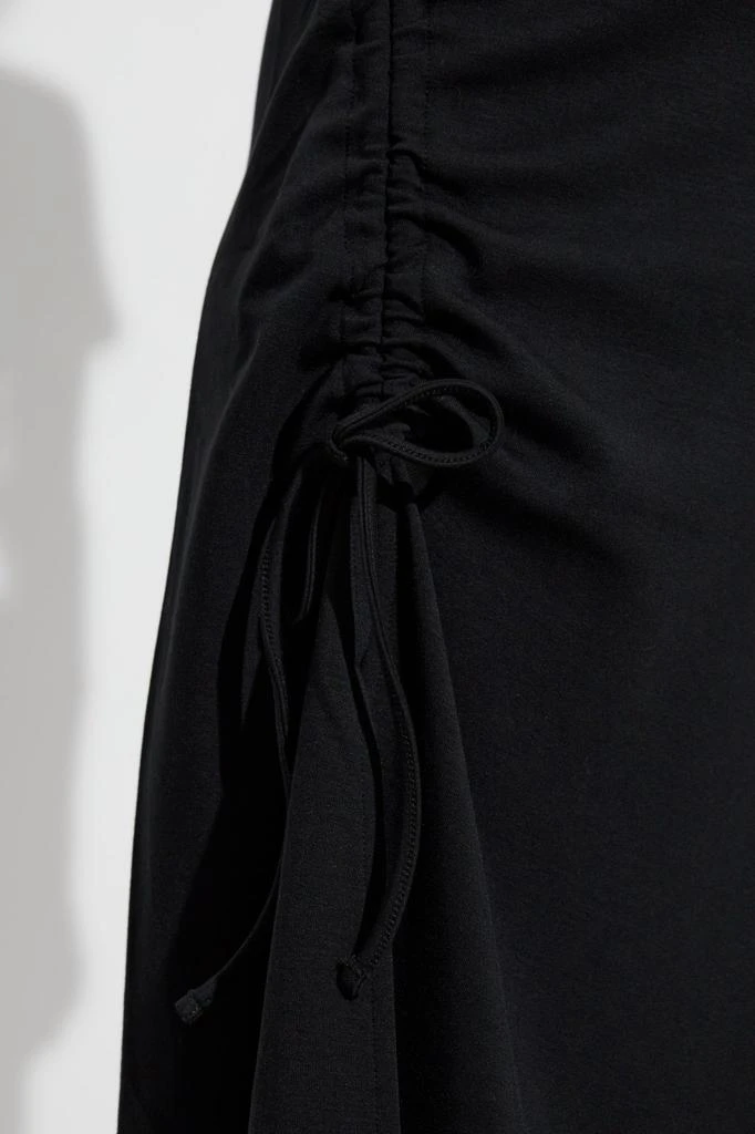 silk ruched dress Side-Ruched Long Prom Dress with Deep V-Neck -PromGirl Burgundy / 14 main image 0