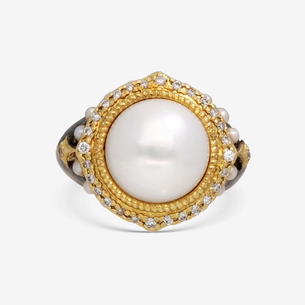 Armenta Armenta Old World 18K Yellow Gold & Blackened Sterling Silver Ring Sz. 6.5  18758 2