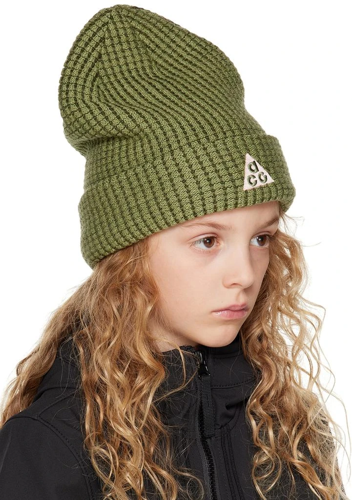 Nike Big Kids Green Rolled Brim Beanie 2