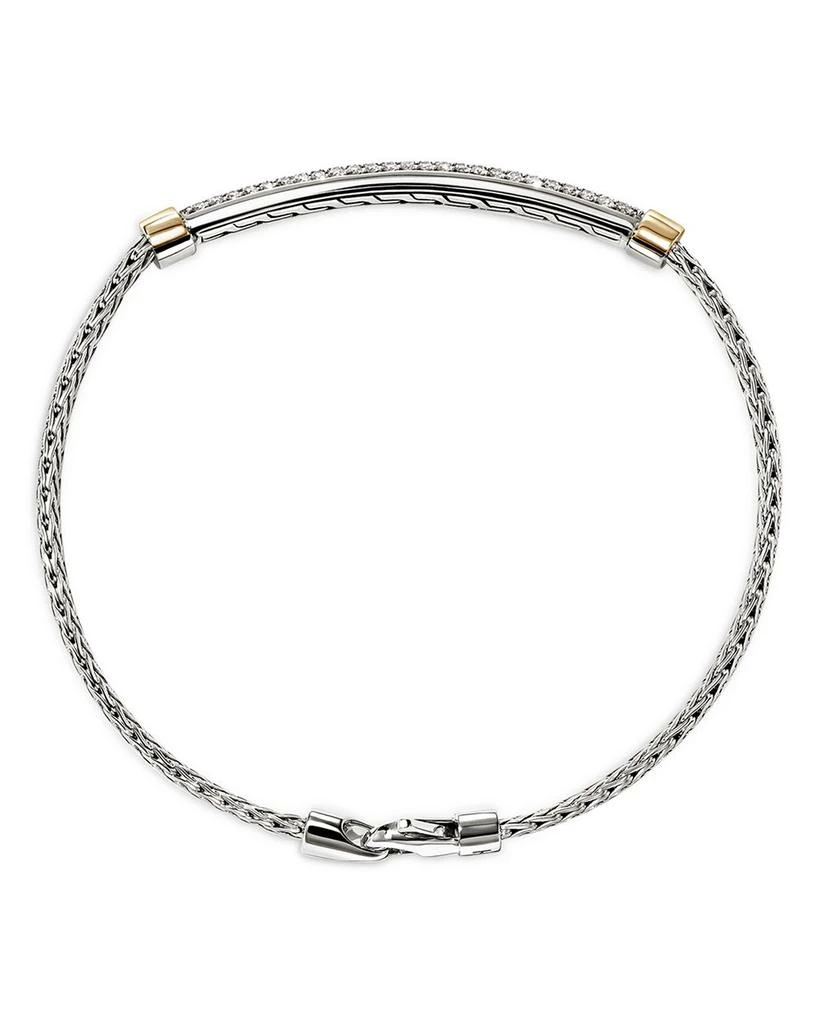 John Hardy 14K Yellow Gold 
Sterling Silver JH Essentials Diamond Pavé Chain Bracelet 3