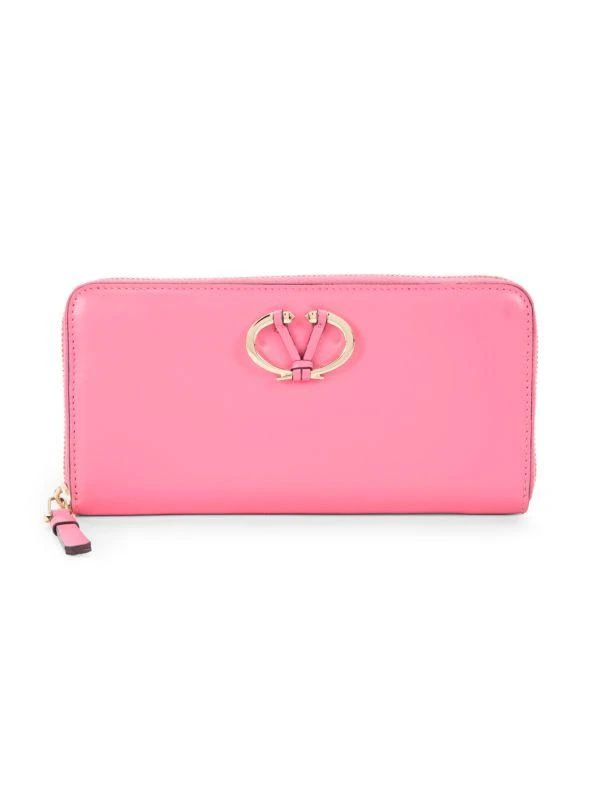 Valentino Logo Leather Zip Around Wallet 1