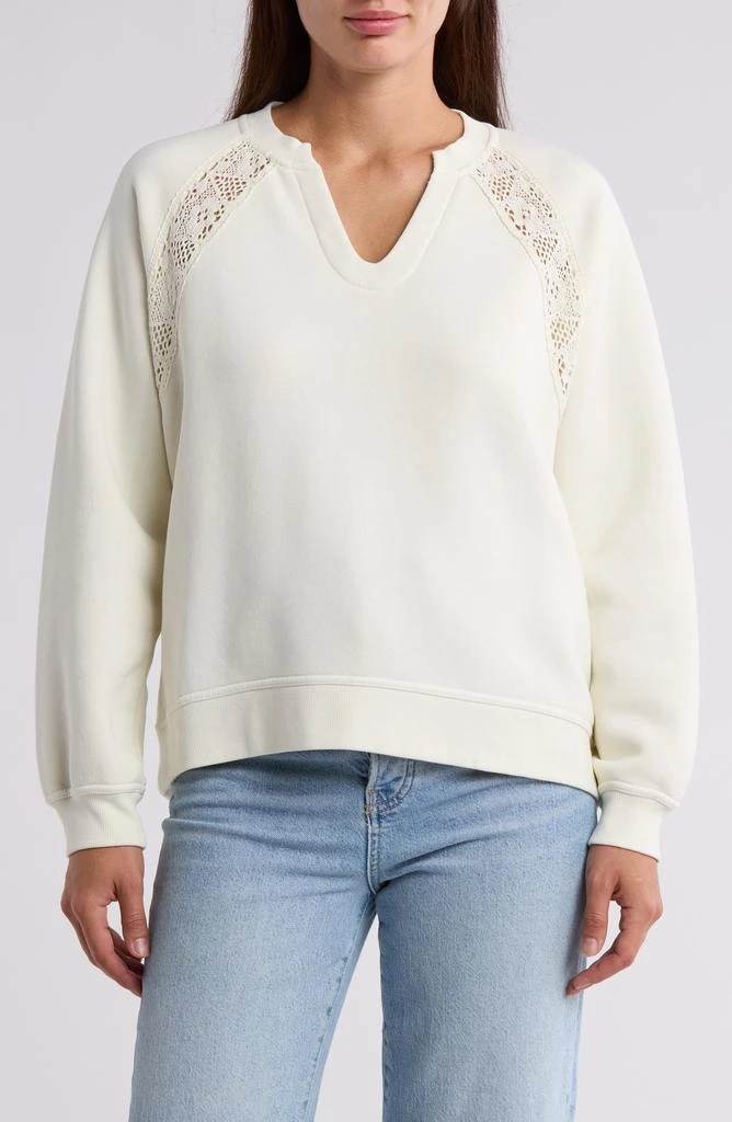 C&C California Sweetie Lace Trim Fleece Sweatshirt 1