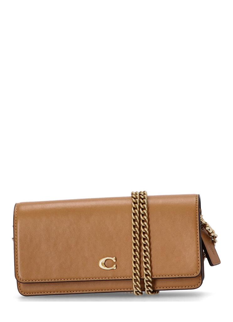 Coach Refined Calf Leather Essential Long Wallet On Chain