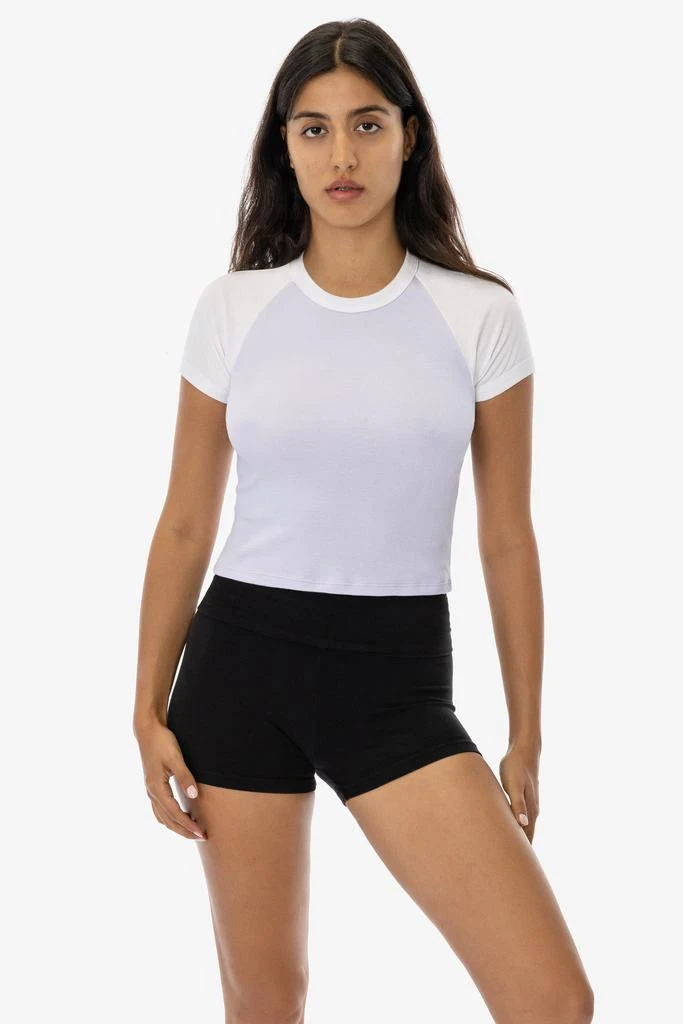 Los Angeles Apparel 43077 - Baby Rib Short Sleeve Cropped Raglan 4