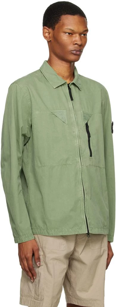 Stone Island Green Garment-Dyed Jacket 2