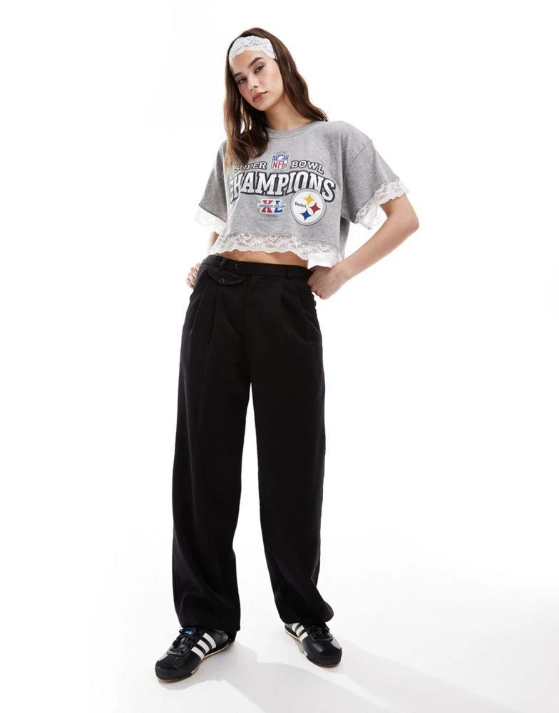 Reclaimed Vintage Reclaimed Vintage Revived x Glass Onion slouchy dad trouser in black 1