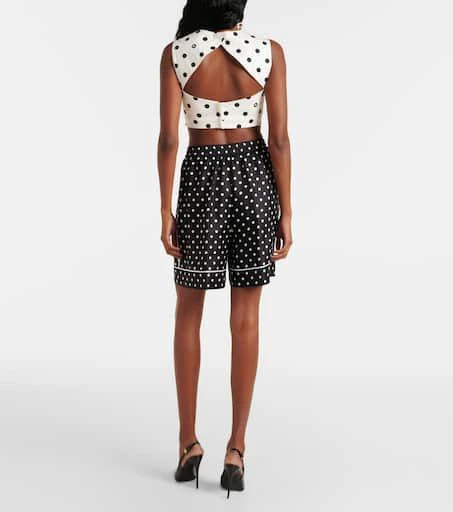 Dolce 
Gabbana Polka-dot silk twill shorts 3