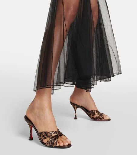 Christian Louboutin Nicol is Back 85 leopard-print satin mules 4