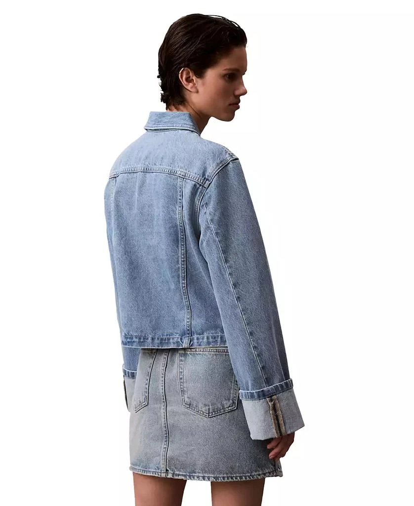 Calvin Klein Women's Cuffed Long-Sleeve Denim Jacket 6
