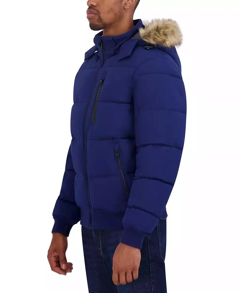 Nautica Men's Zip-Front Bomber Jacket with Faux Fur Hood 3