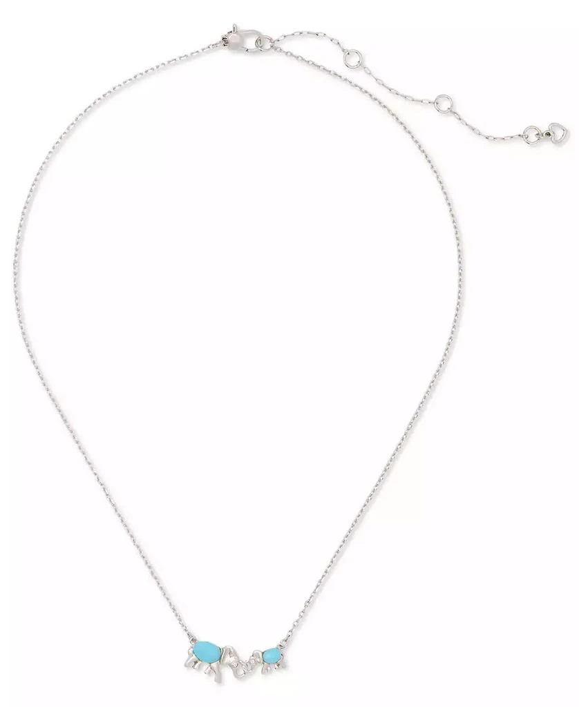 Kate Spade Silver-Tone Mama Elephant Stone Pendant Necklace, 16" + 3" extender 2