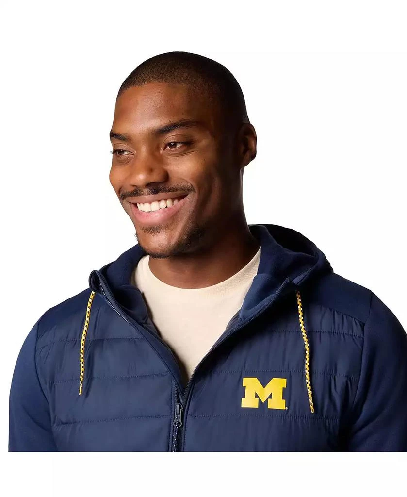 Columbia Men's Navy Michigan Wolverines Out-Shield Hybrid Full-Zip Hoodie Jacket 3