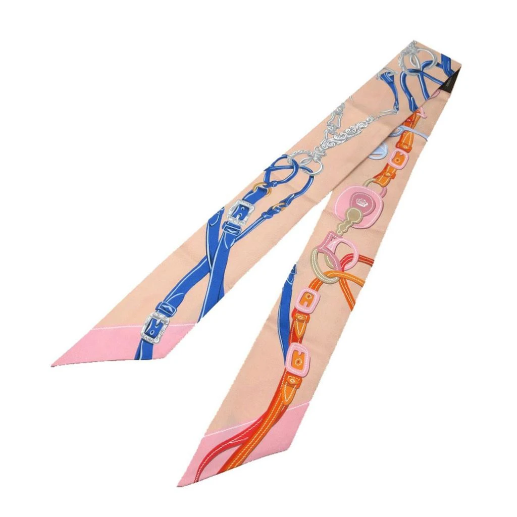 Hermes Twilly blue pink Silk Scarf (Pre-Owned) 2