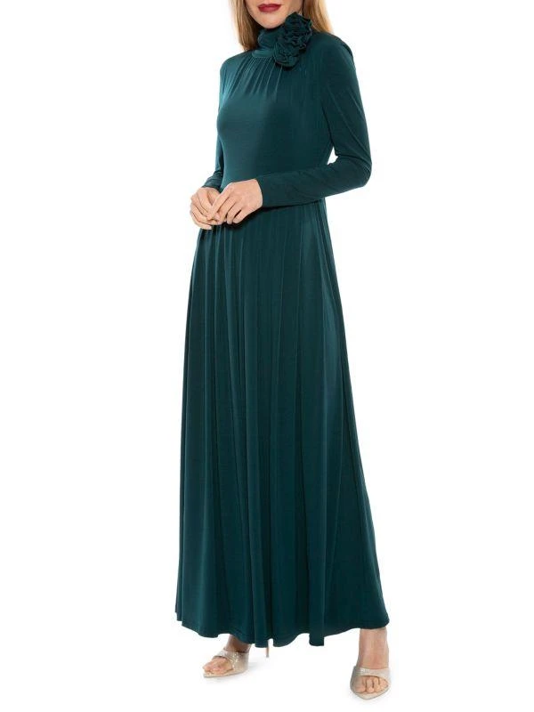 ALEXIA ADMOR Angelina Rosette Fit & Flare Maxi Dress 3