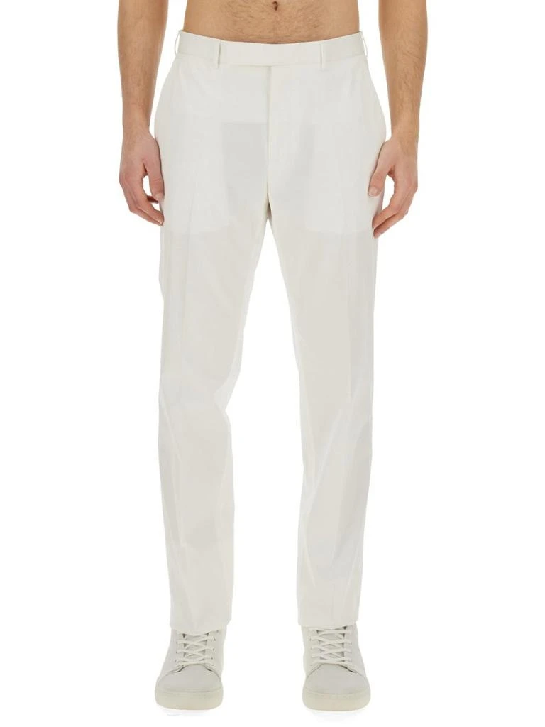 Zegna Zegna Twill Low-Rise Tailored-Cut Trousers 1