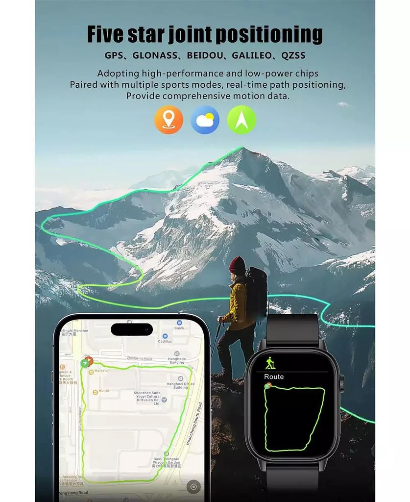 RUXING Smart Smart Watch Bluetooth Call GPS Multi System Positioning Sports Waterproof Health Monitor 5