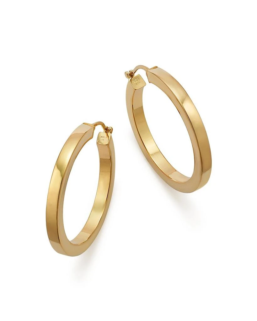 Bloomingdale's 14K Yellow Gold Square Polished Tube Hoop 1