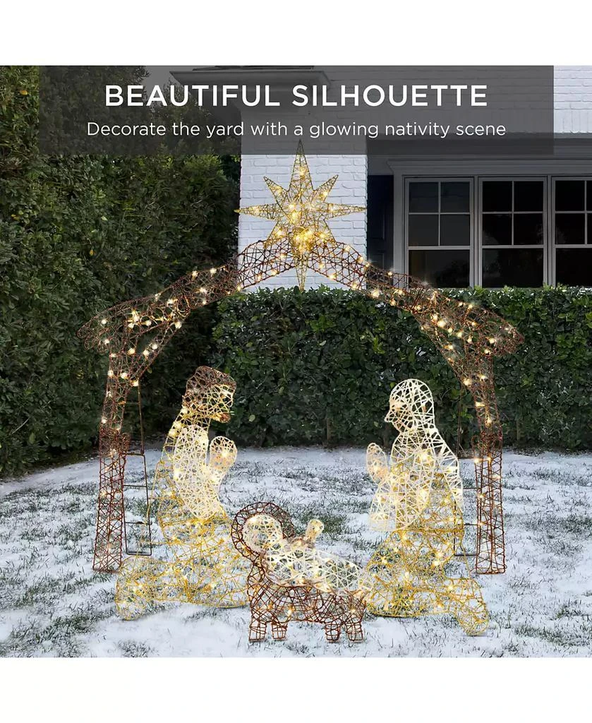 Best Choice Products 6ft Lighted Outdoor Nativity Scene, Yard Decoration w/ 190 LED Lights, Stakes, Zip Ties 6