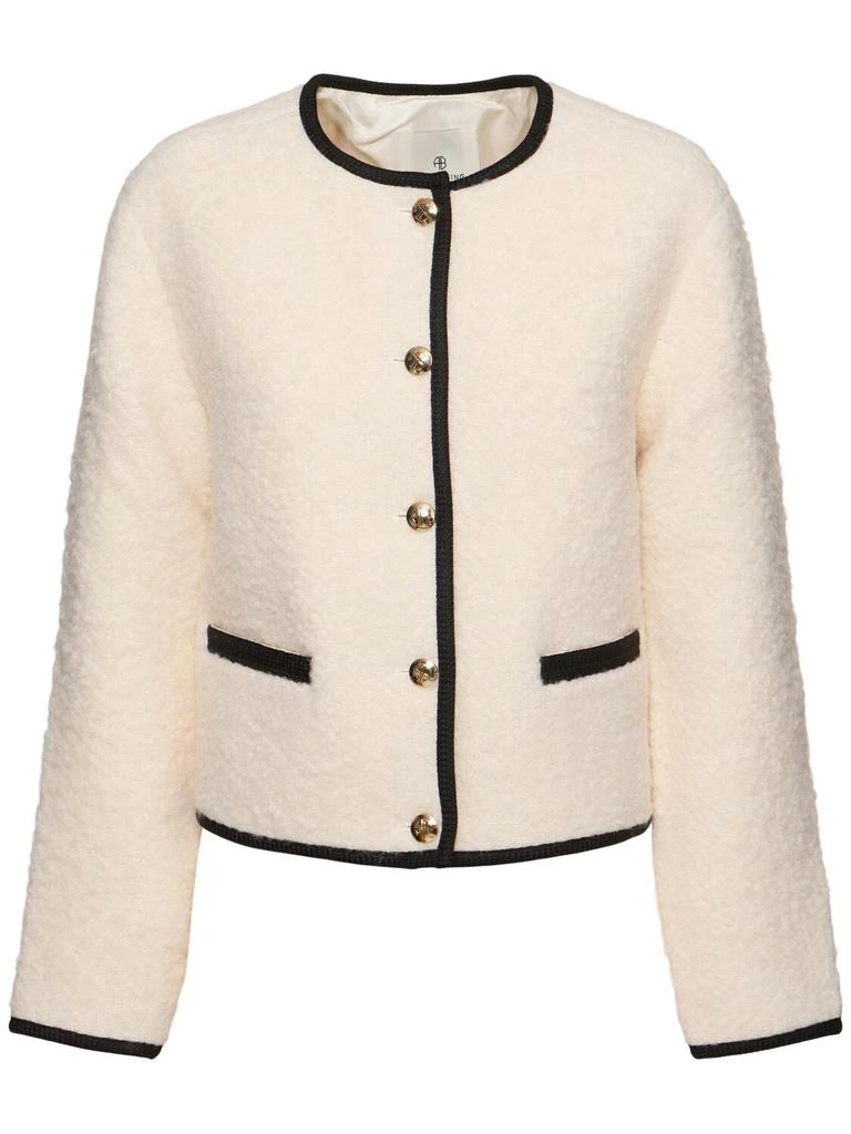 ANINE BING Logan Fuzzy Wool Blend Jacket 1