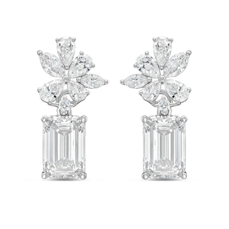 Diana M Jewels 14KT WHITE GOLD LAB GROWN DIAMOND FASHION  EARRINGS WEIGHING 8.00 CTS TW