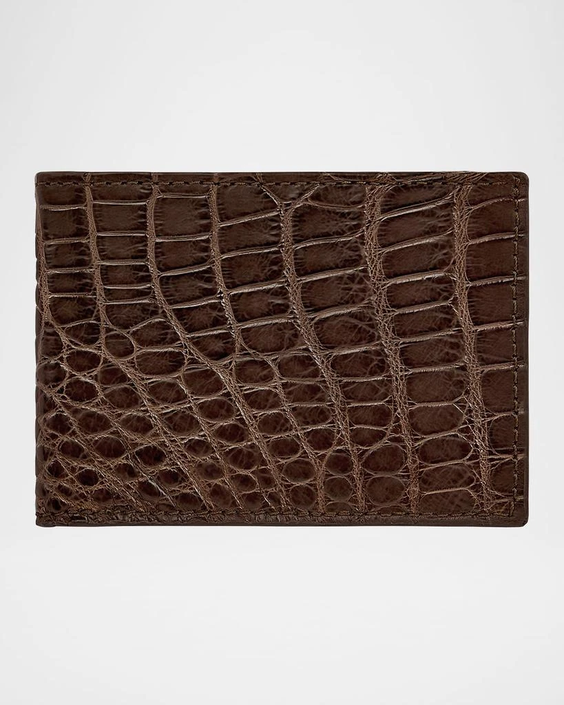 Graphic Image Men's Alligator Leather Slim Bifold Wallet 1
