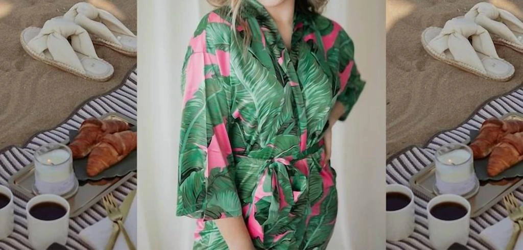 Spikes and Seams Spikes And Seams - Palm Leaf Bridesmaid Robe 4