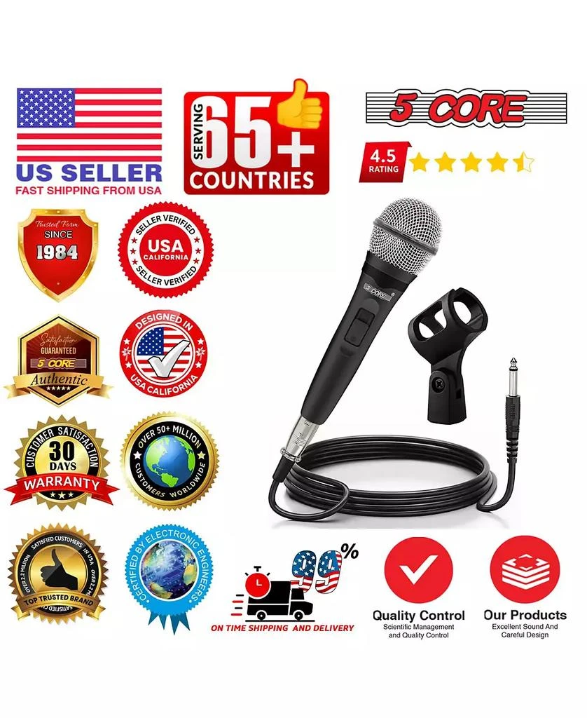 5 Core Microphone For Singing Karaoke Mic XLR Dynamic Mic Cardioid Unidirectional Microfono - 2PCS 3