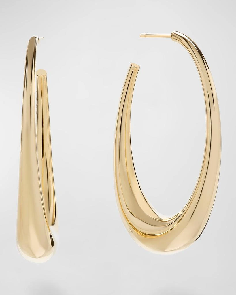 LANA 14K Yellow Gold Graduating Oval Hoop Earrings