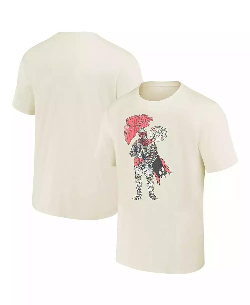 Mad Engine Men's and Women's Cream Star Wars Boba Fett Hand Drawn T-shirt