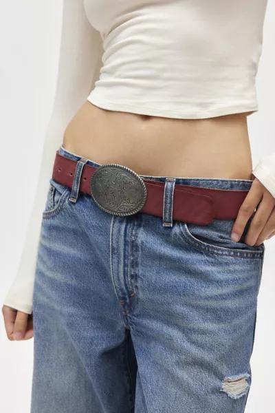 Urban Outfitters Pax Plate Buckle Leather Belt