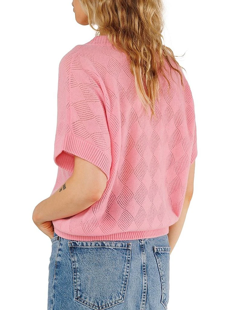 CRUSH CASHMERE Pea Pointelle-Knit Cashmere Sweater 3