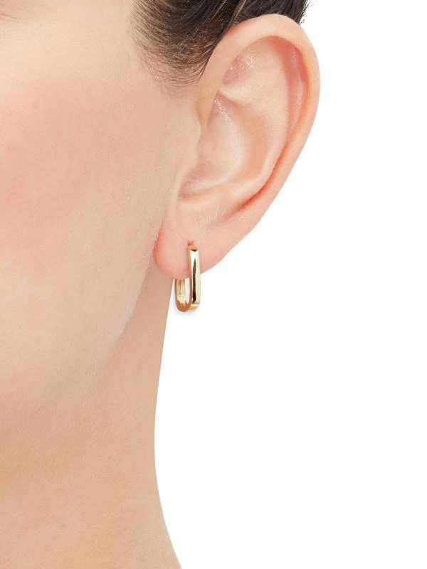 Saks Fifth Avenue 14K Yellow Gold Rectangle Huggie Earrings 4