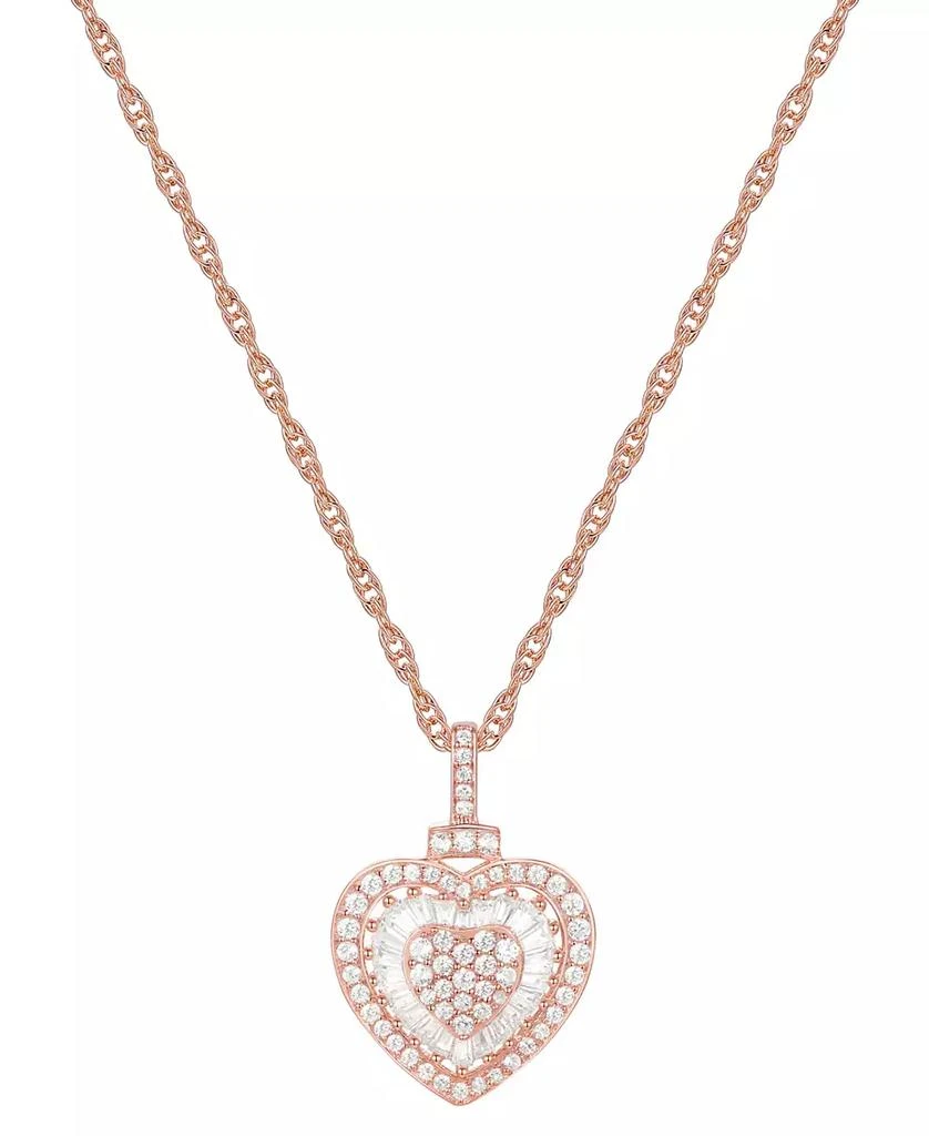 Macy's Diamond Heart 18" Pendant Necklace (1/2 ct. t.w.)  in 14k Rose Gold (Also Available in White Gold) 2