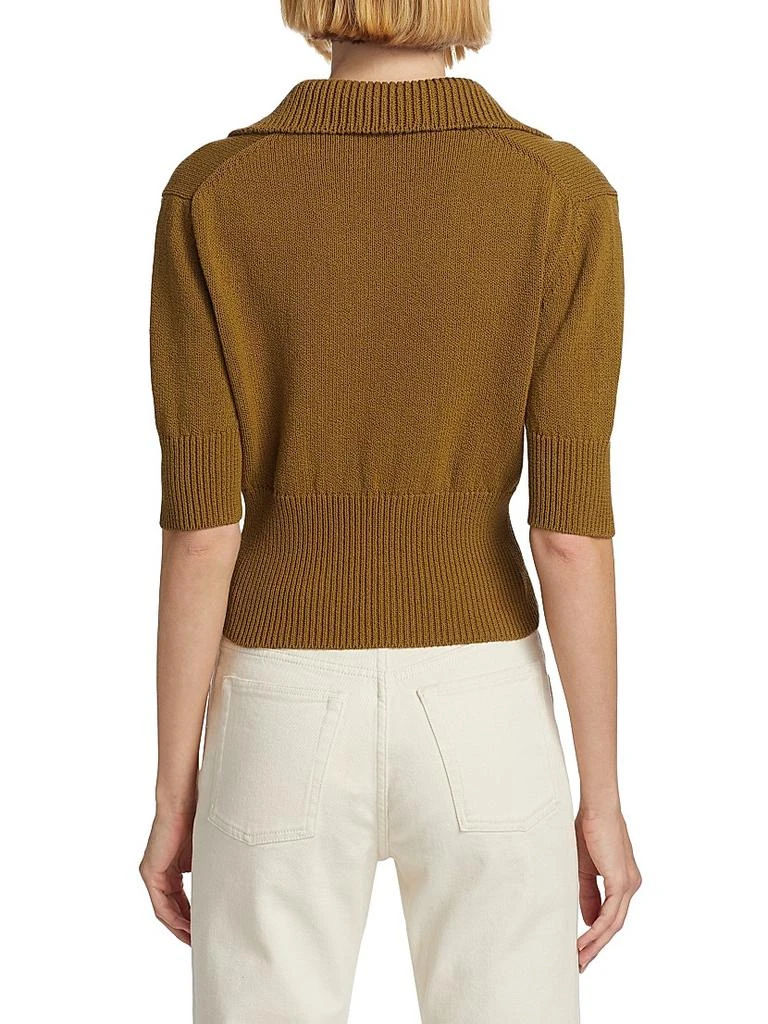 Proenza Schouler Reeve Cotton-Blend Knit Polo Top 5